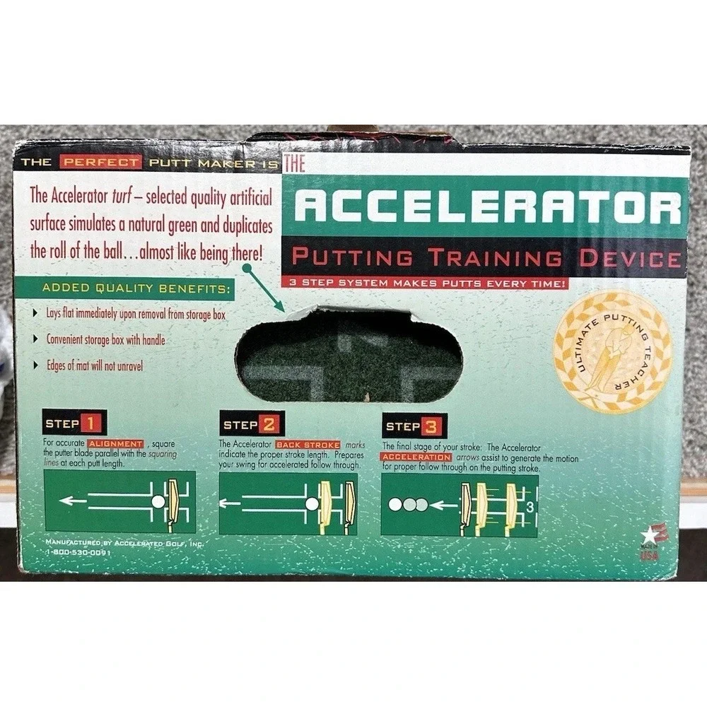 The Accelerator Golf Putting Training Device Practice Mat‎ with 3-Step System